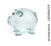 Glass Piggy Bank Isolated On...