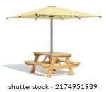 Wooden Picnic Table With...