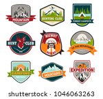 set of isolated badges with... | Shutterstock .eps vector #1046063263