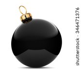 Black Glossy Christmas Ball On  ...