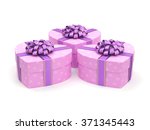 pink heart shaped boxes with... | Shutterstock . vector #371345443