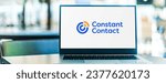 Small photo of POZNAN, POL - JAN 6, 2021: Laptop computer displaying logo of Constant Contact, an online marketing company, headquartered in Waltham, Massachusetts