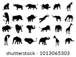a safari animal silhouette set... | Shutterstock . vector #1013065303