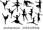 ballet dancer in silhouette... | Shutterstock .eps vector #1455139436