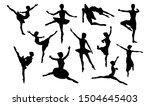 ballet dancer in silhouette... | Shutterstock . vector #1504645403
