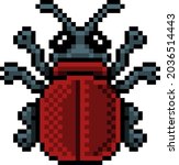 a bug beetle insect pixel art... | Shutterstock .eps vector #2036514443