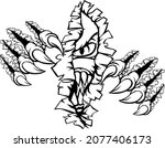 a monster  animal or dinosaur... | Shutterstock .eps vector #2077406173