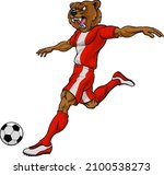 a bear soccer football player... | Shutterstock .eps vector #2100538273