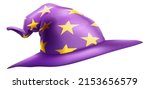 wizard or witch hat in purple... | Shutterstock . vector #2153656579