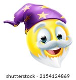 a friendly wizard emoticon face ... | Shutterstock . vector #2154124869