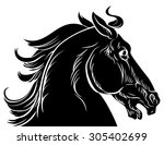 original drawing of a horse... | Shutterstock . vector #305402699
