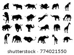 a safari animal silhouette set... | Shutterstock .eps vector #774021550