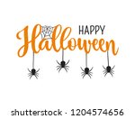 happy halloween greeting. hand... | Shutterstock .eps vector #1204574656