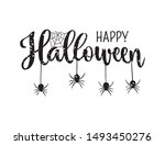 happy halloween greeting. hand... | Shutterstock . vector #1493450276