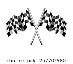 checkered chequered flag | Shutterstock .eps vector #257702980