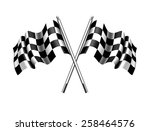 checkered chequered flag  ... | Shutterstock . vector #258464576