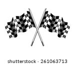 checkered flags   chequered flag | Shutterstock .eps vector #261063713