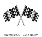 checkered flag chequered flag   ... | Shutterstock . vector #261540089