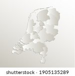 netherlands map  administrative ... | Shutterstock . vector #1905135289