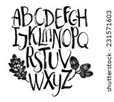 vector alphabet with oak leaf... | Shutterstock .eps vector #231571603