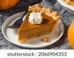 Homemade Healthy Thanksgiving Day Pumpkin PIe with Whipped Cream