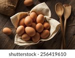 Raw Organic Brown Eggs In A...