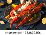 Cooked Organic Alaskan King Crab Legs with Butter
