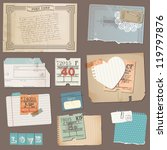 Set Of Old Paper Objects   For...