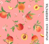 watercolor peach texture ... | Shutterstock .eps vector #1840896766