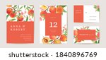 wedding peach invitation card ... | Shutterstock .eps vector #1840896769