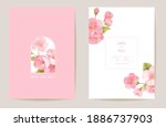 wedding cherry floral vector... | Shutterstock .eps vector #1886737903