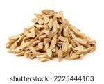 Small photo of Chinese Herbal medicine - Astragalus slices, Huang Qi (Astragalus propinquus) on white background