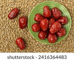 Small photo of Dried red dates Dried jujubes Dehydrated Chinese dates Preserved red dates Sun-dried jujubes Candied red dates Sweet dried jujubes Chinese date
