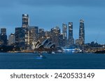 Small photo of Sydney, Australia - January 26, 2024: Dusk view of Sydney CBD skyline.