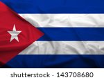 Waving Flag Of Cuba. Flag Has...