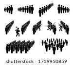 people queue and lining up.... | Shutterstock .eps vector #1729950859