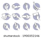 hand holding random objects and ... | Shutterstock .eps vector #1900352146