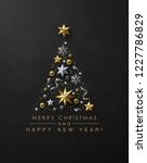 christmas tree made of cutout... | Shutterstock .eps vector #1227786829