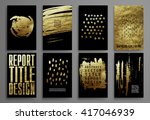 set of black and gold design... | Shutterstock .eps vector #417046939