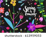 bright and colorful floral... | Shutterstock .eps vector #613959053