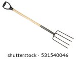 New metal pitchfork with wooden ...