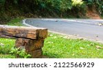 Roadside Wooden Bench On...
