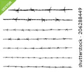 Barbed Wire Silhouettes Vector 
