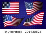 collection of american flags... | Shutterstock .eps vector #201430826