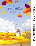 autumn rural landscape vector... | Shutterstock .eps vector #692754619