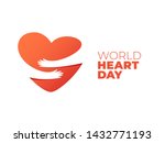 world heart day  hands hugging... | Shutterstock .eps vector #1432771193