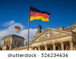 German flags waving in the wind ...
