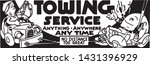 towing service   retro ad art... | Shutterstock .eps vector #1431396929