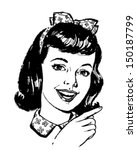 girl pointing   retro clip art... | Shutterstock .eps vector #150187799