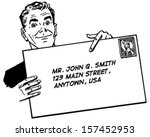 man with banner   retro clip... | Shutterstock .eps vector #157452953